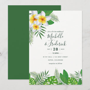 Aloha Luau Convite Para Casamento De Watercolor Ha