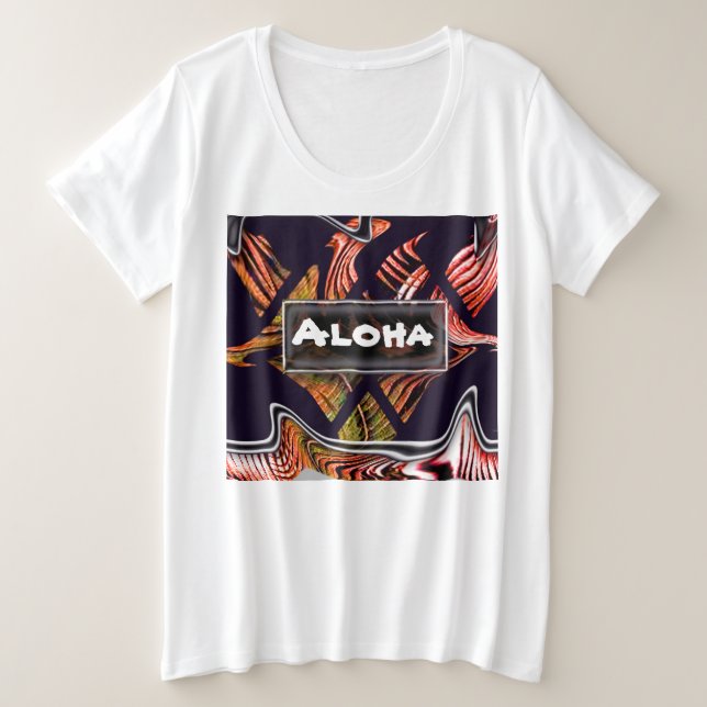 Aloha Modern Hawaiian Style T-Shirt (Frente do Design)