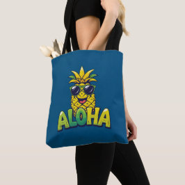 Aloha Pineapple Coleção Teal Shoulder Tote Bag