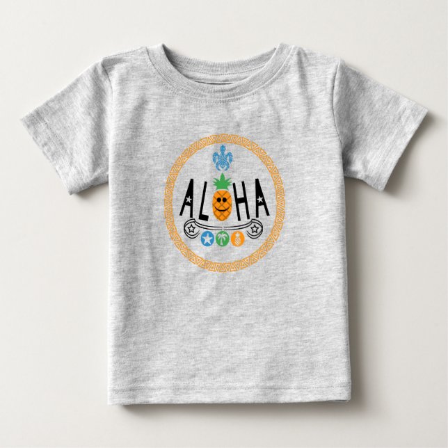 Aloha Pineapple Design - Baby Fine Jersey T-Shirt (Frente)
