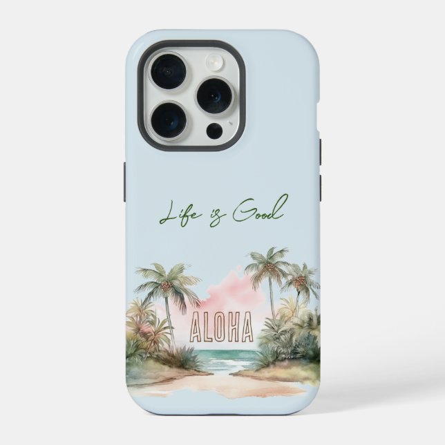Aloha Tropical Beach Palm Trees (Verso)