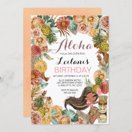 Aloha Tropical Boho Luau Convite Aniversário