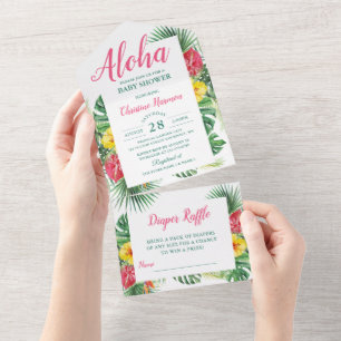 Aloha Tropical Floral Chá de fraldas e Fralda Raff