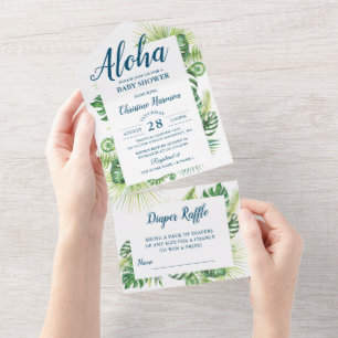 Aloha Tropical Greenery Fralda Raffle