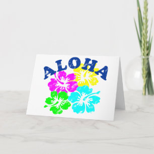 Aloha Vintage - Cartão de Posto Colorido das Flor