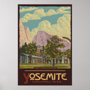 Alojamento de Ahwahnee - poster de viagens do