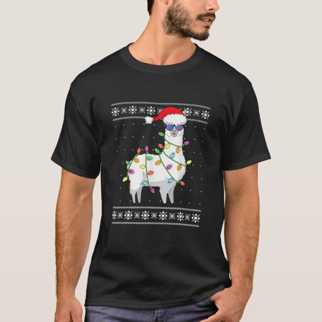 Alpaca Árvore de Natal Engraçada Suéter de Natal F (Frente)