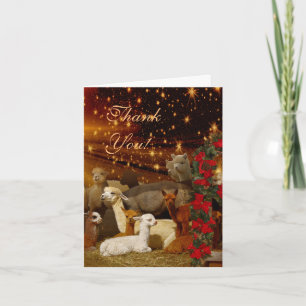 Alpaca Obrigado Cartões De Nota De Natal