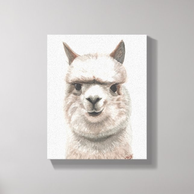 Alpaca Smile Canvas Imprimir Decoração de Parede O (Frente)