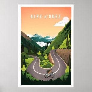 Alpe d'Huez - Poster de ciclismo