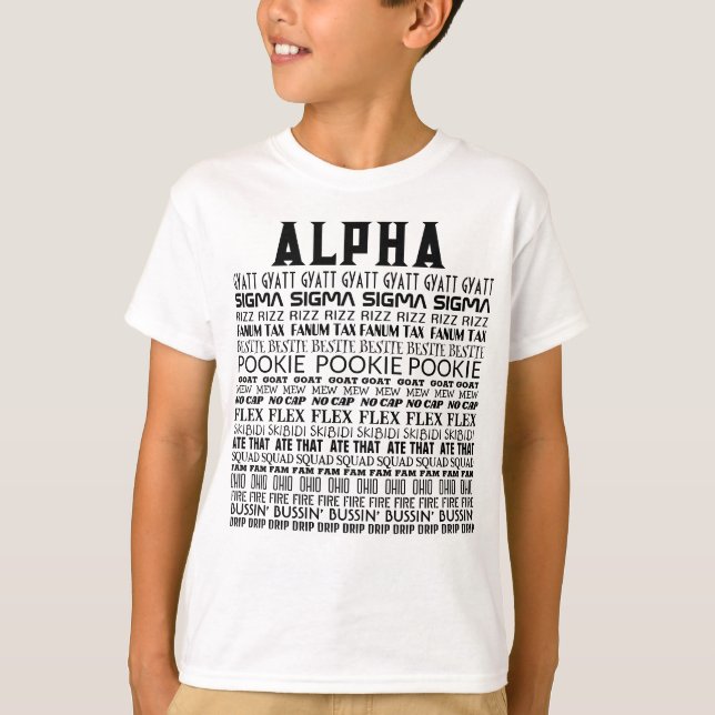 ALPHA GYATT SIGMA T-SHIRT PARA CRIANÇAS (Frente)