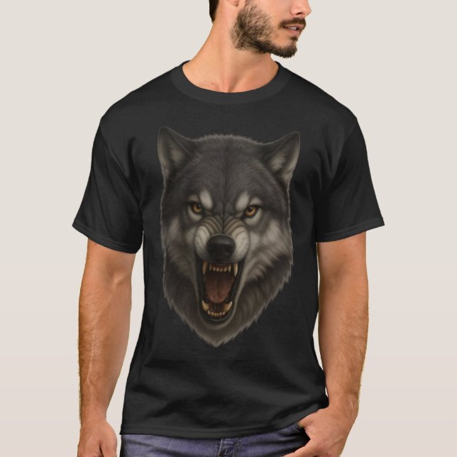 Alpha Roar – Camiseta Cara de Lobo Bravo (Frente)