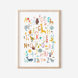 Alphabet Animal ABC Poster Impressão