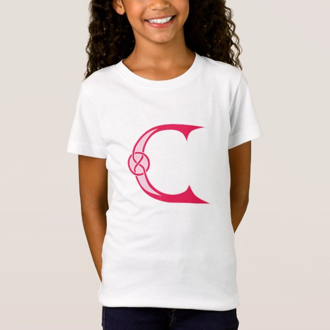 Alphabet C T-Shirt Celtic Knot Red (Frente)