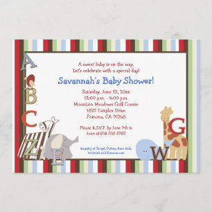 Alphabet Jungle Soup 5x7 Convite para Chá de frald