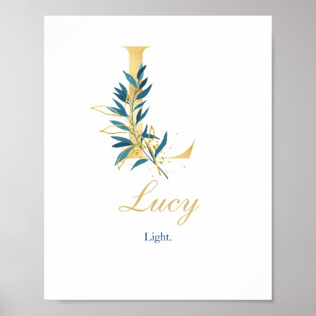 Alphabet letter L Wall poster Name and Significado (Frente)