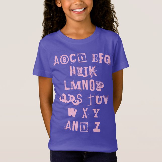 Alphabet Song (Letras Distintas) Girls T-Shirt (Frente)