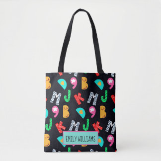 Alphabets Tote Bag de Crianças Personalizadas