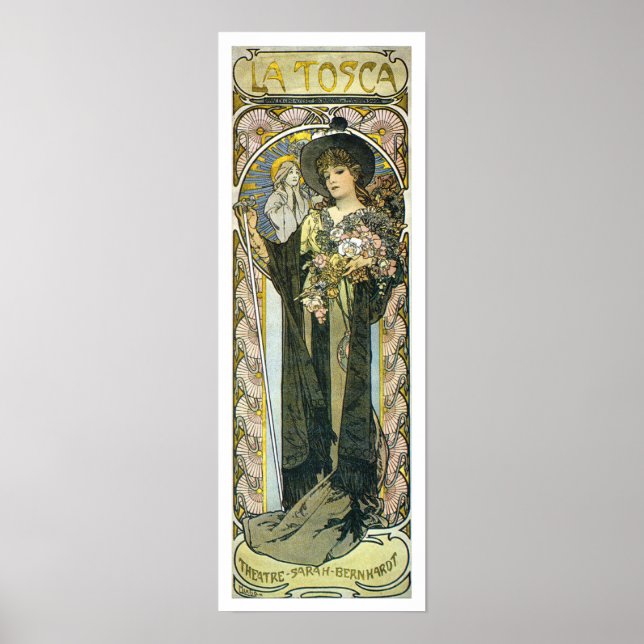 Alphonse [Alfons] Mucha Poster Impressão: La Tosca (Frente)