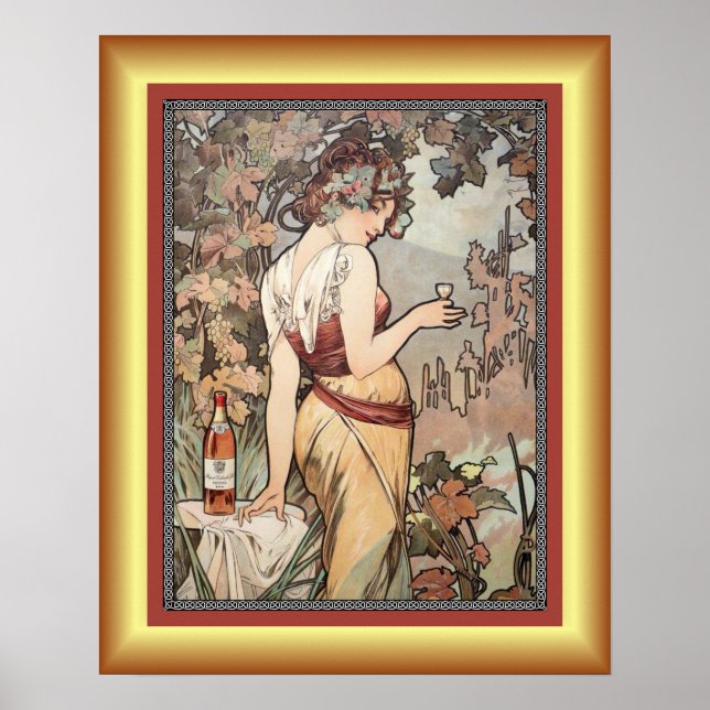 Alphonse Mucha ~ Affiche Cognac ~ Cognac Poster ~ (Frente)