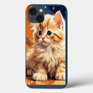 Alphonse Mucha Art Nouveau Orange Cat