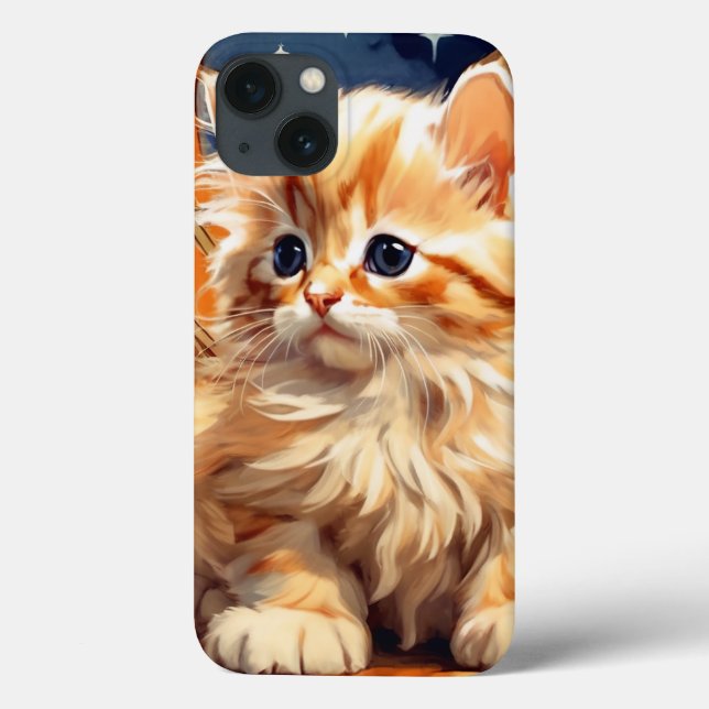 Alphonse Mucha Art Nouveau Orange Cat (Verso)