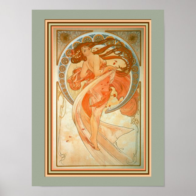 Alphonse Mucha Art Nouveau Poster 12 x 16 (Frente)