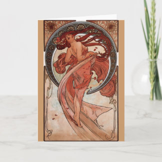 Alphonse Mucha, Cartão de Saudação "Dança" Art Nou