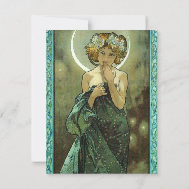 Alphonse Mucha Clair De Lune Convites (Frente)