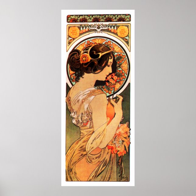 Alphonse Mucha Cow Slip Poster (Frente)