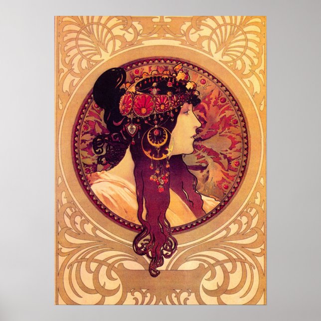 Alphonse Mucha Donna Orechini Poster (Frente)