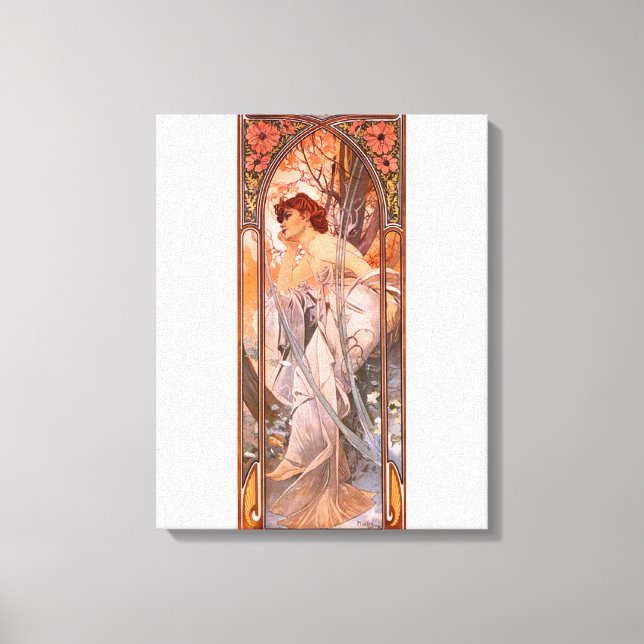 Alphonse Mucha Evening - Poster de Canvas de  de R (Frente)