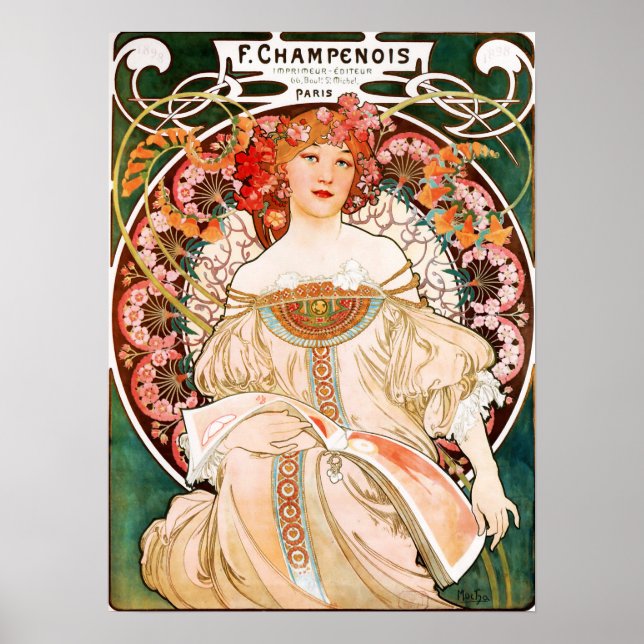 Alphonse Mucha F. Champenois Poster (Frente)