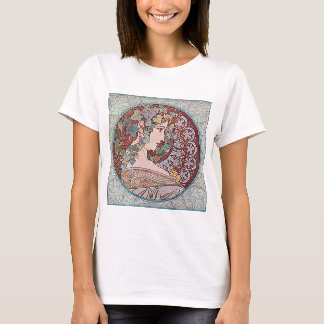 Alphonse Mucha Ivy Art Nouveau Camisa Superior (Frente)