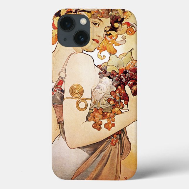 Alphonse Mucha Lady Com Fruta (Verso)