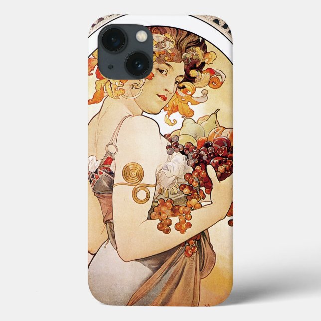 Alphonse Mucha Lady Com Fruta (Verso)