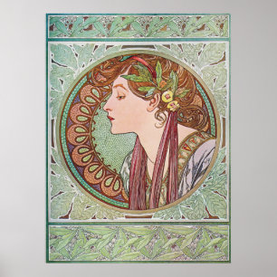 Alphonse Mucha Laurel Art Nouveau Poster Impressã
