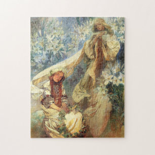 Alphonse Mucha Madonna do quebra-cabeça dos líri