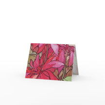 Alphonse Mucha Poinsettias Cartões de Nota de Nata