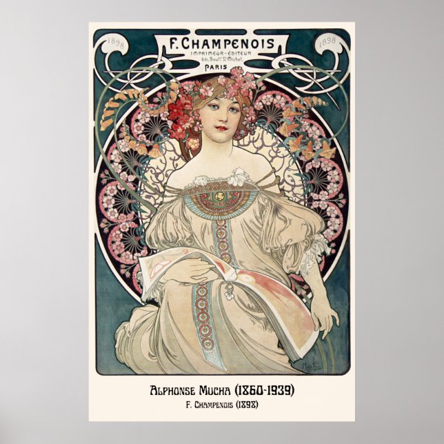 Alphonse Mucha Poster | Art Nouveau Gallery Impres (Frente)