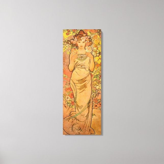 Alphonse Mucha, Poster Rosa Canvas (Frente)