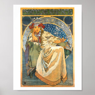ALPHONSE MUCHA PRINCESS HYACIN POSTER VINTAGE 1911