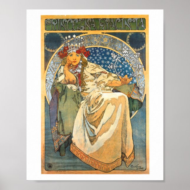 ALPHONSE MUCHA PRINCESS HYACIN POSTER VINTAGE 1911 (Frente)