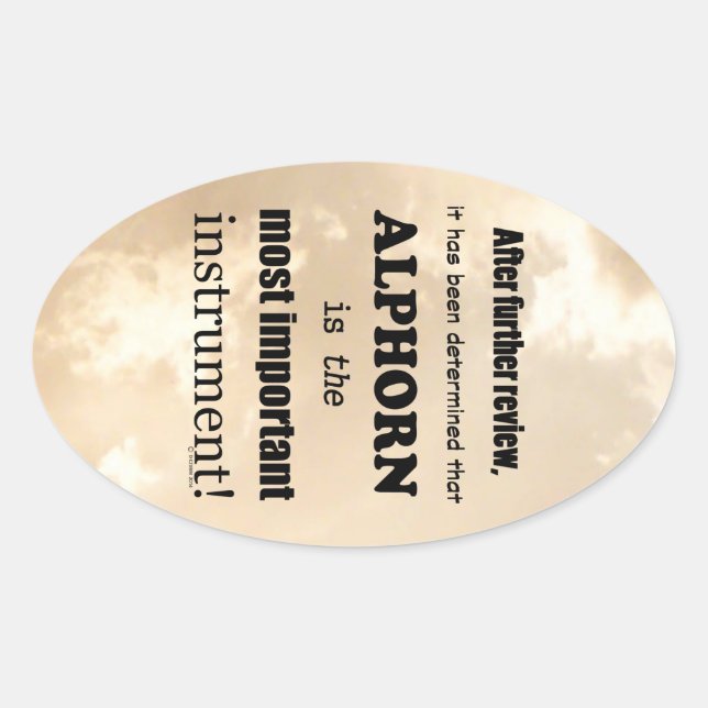 Alphorn Mais Importante Adesivo Oval De Instrument (Frente)