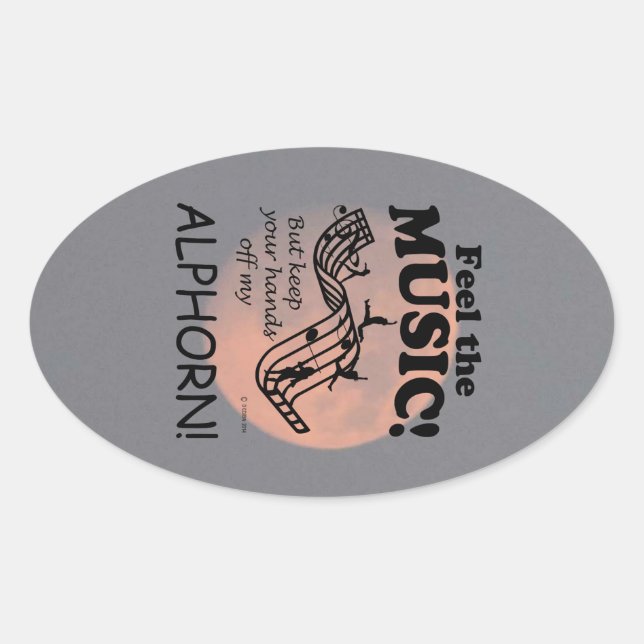 Alphorn Sente O Adesivo De Oval De Música (Frente)