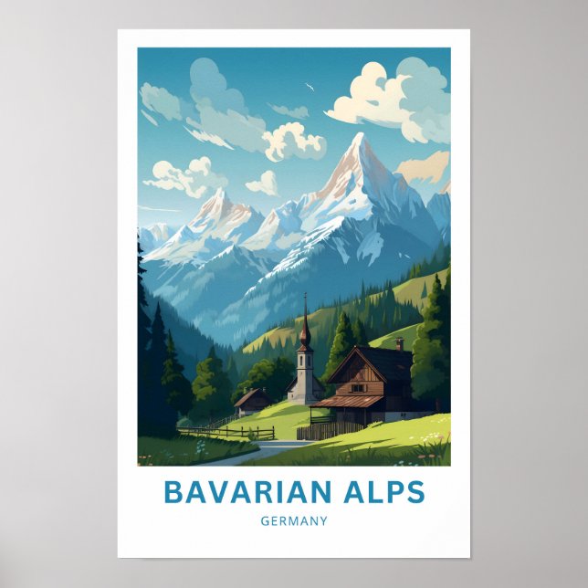 Alps Bavarian Germany Viagem Impressão (Frente)