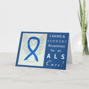 ALS Awarties Blue Ribbon Angel Saudações Cartões