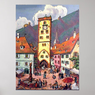 Alsace e Lorraine Vintage Impressão