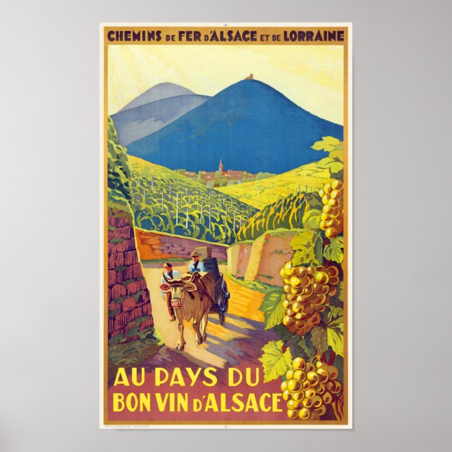 Alsace France Poster vintage 1920 (Frente)