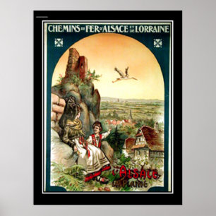Alsace & Lorraine poster vintage França